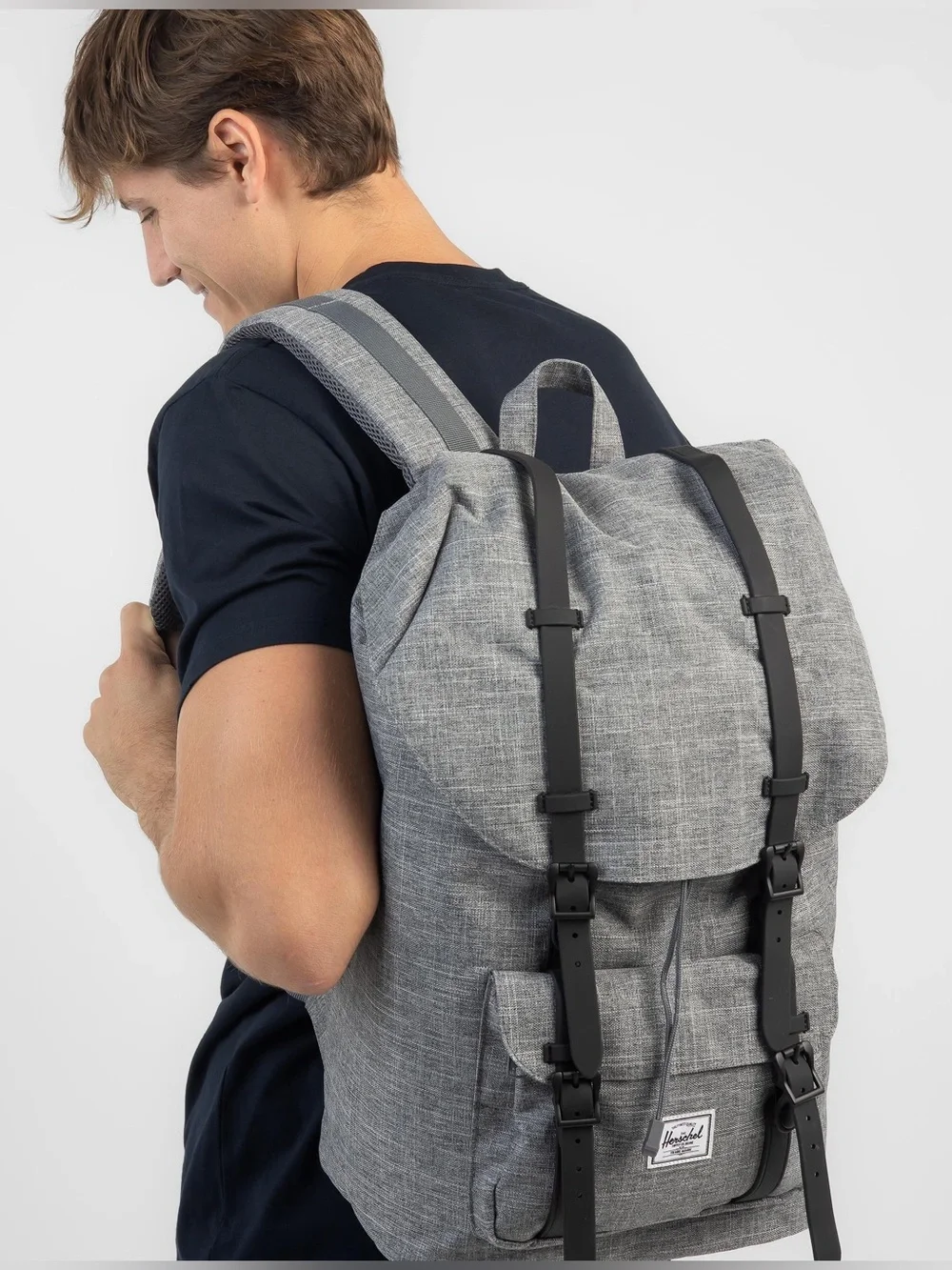 Herschel Supply Co. Little America Backpack Raven Crosshatch Laptop Bag Carryon